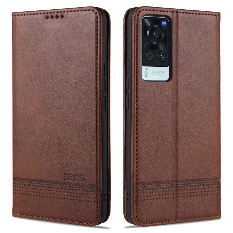Étui portefeuille Vivo X60 AZNS simili cuir
