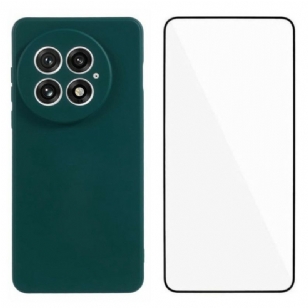 Coque 2-3n-1 OnePlus 13 Silicone Flexible avec Protection Écran en Verre Trempé