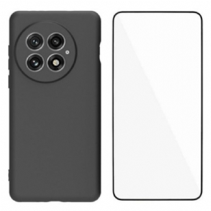 Coque 2-en-1 OnePlus 13 Silicone Mat avec Protecteur Écran en Verre Trempé