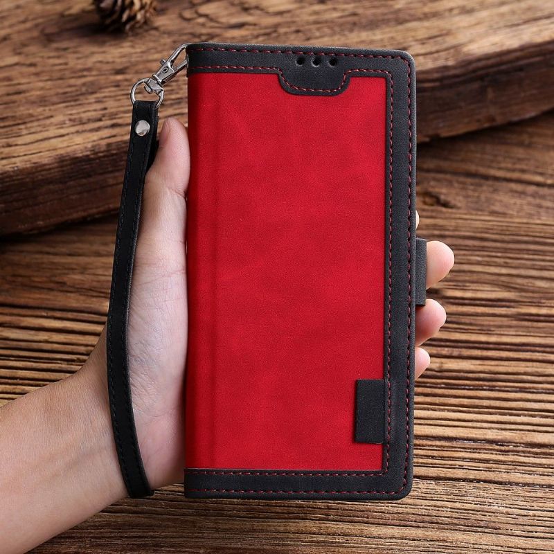 Housse Huawei P40 Vintage Pocket avec lanière