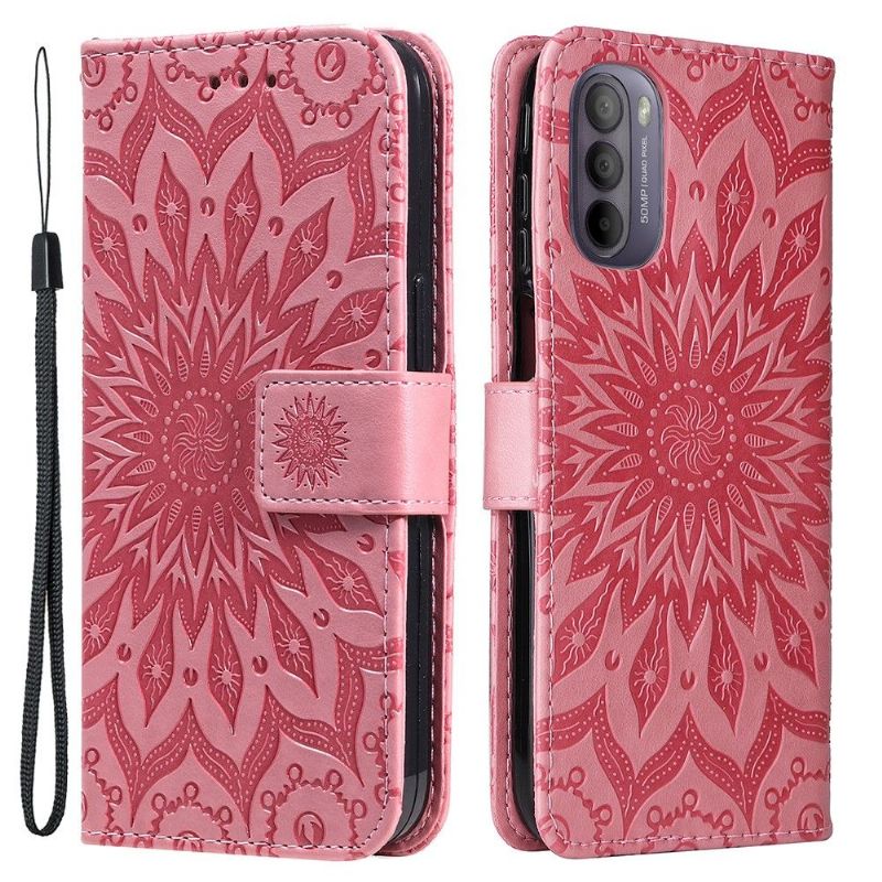 Housse Motorola Moto G31 / G41 Sunflower à lanière