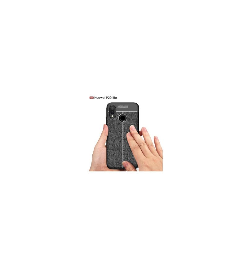 Coque Huawei P20 Lite Style cuir texture litchi