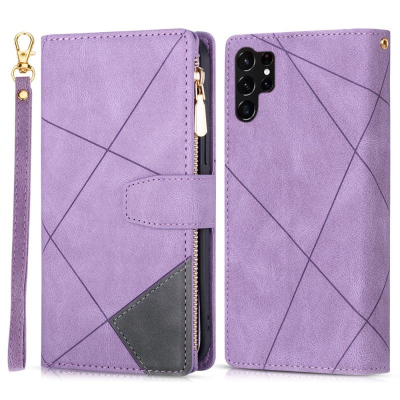 Housse Samsung Galaxy S24 Ultra 5G avec Porte-Monnaie et Lanière