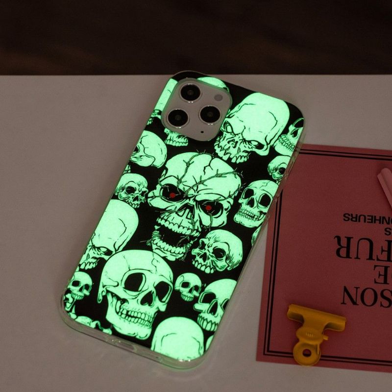 Coque iPhone 12 Pro Max Luminous tête de mort
