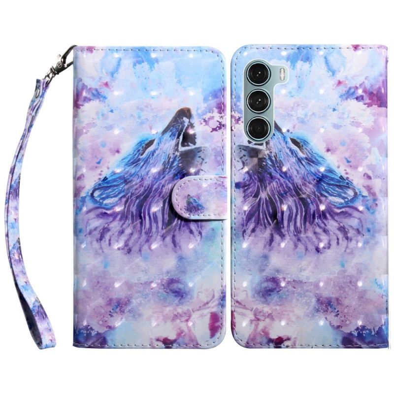 Housse Oppo A54 5G / A74 5G Loup avec Lanière