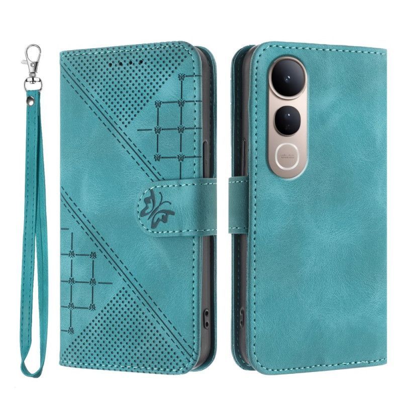 Housse Vivo V50 Lite 5G Design Géométrique à Lanière