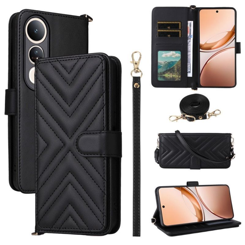 Housse Vivo V50 Lite 5G Matelassée avec Lanière et Bandoulière