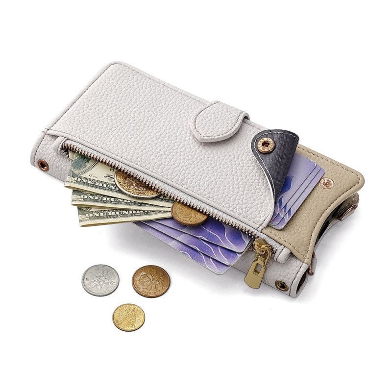 Portefeuille Vivo V50 Lite 5G Miroir et Chaine-Bandoulière