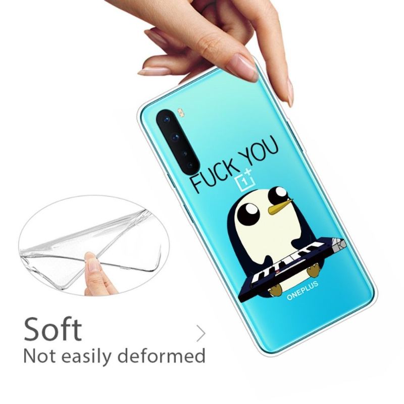 Coque OnePlus Nord Pingouin Piano "FUCK YOU"