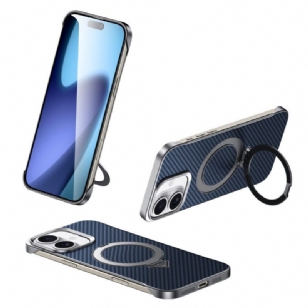 Coque iPhone 17 Compatible MagSafe Effet Cuir avec Support