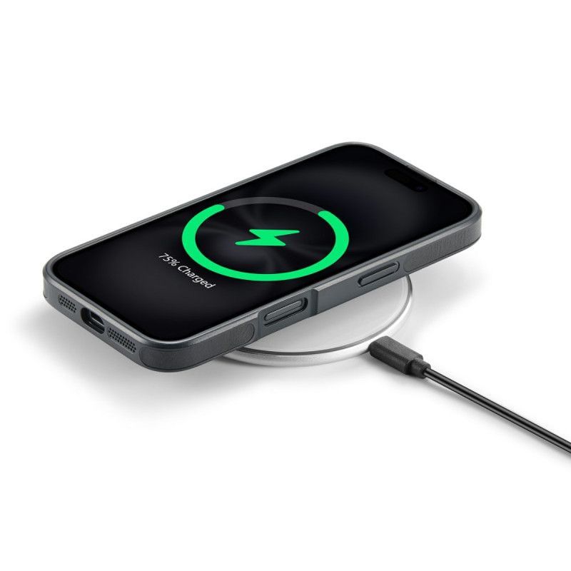 Coque iPhone 17 Compatible MagSafe Effet Cuir Premium