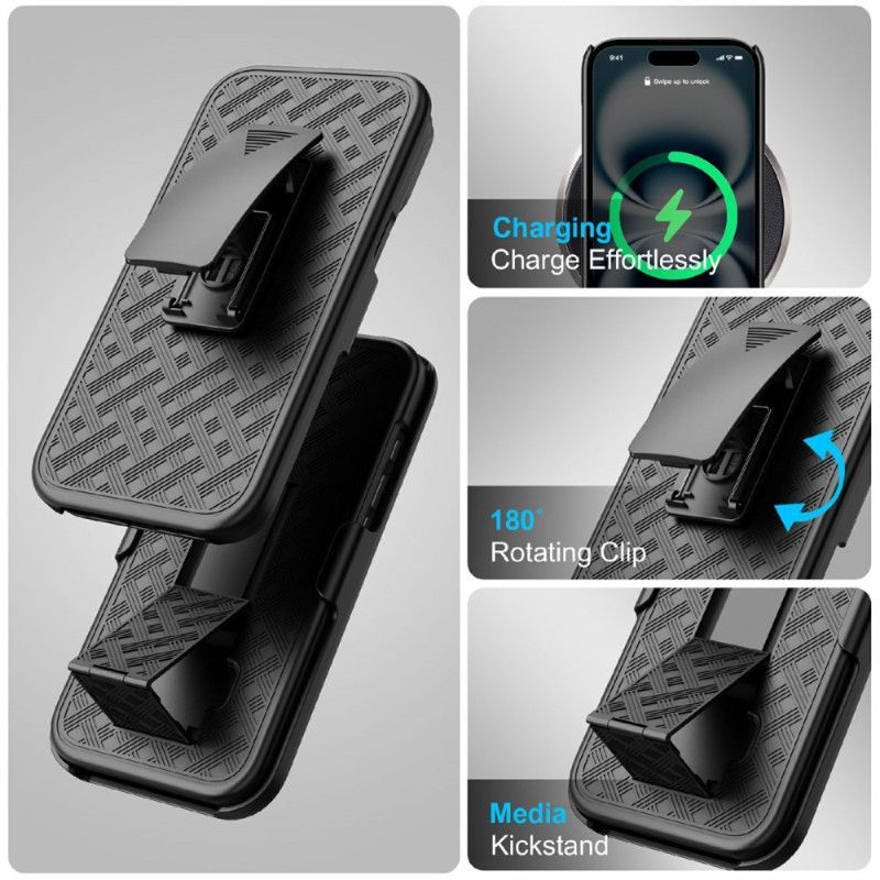 Coque iPhone 17 Coulissante avec Béquille et Clip