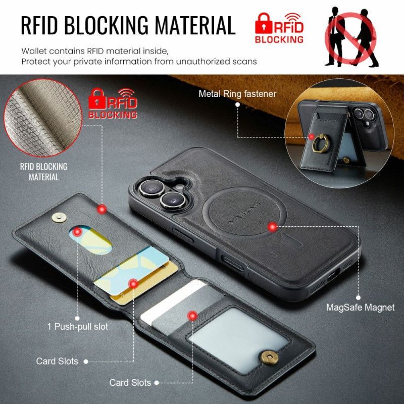 Coque iPhone 17 MagSafe avec Porte-Cartes RFID et Support Intégré