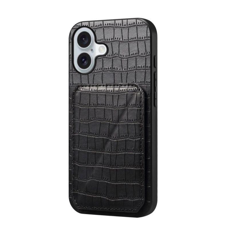 Coque iPhone 17 Porte-Cartes Effet Crocodile