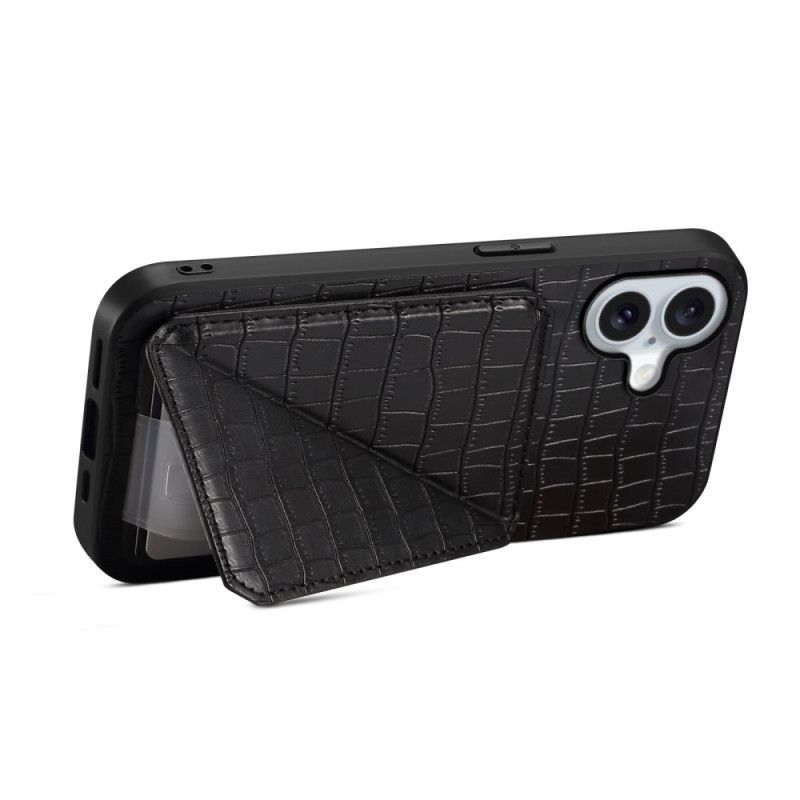 Coque iPhone 17 Porte-Cartes Effet Crocodile