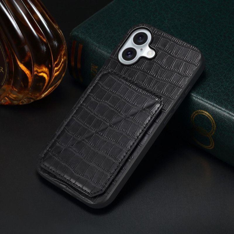 Coque iPhone 17 Porte-Cartes Effet Crocodile