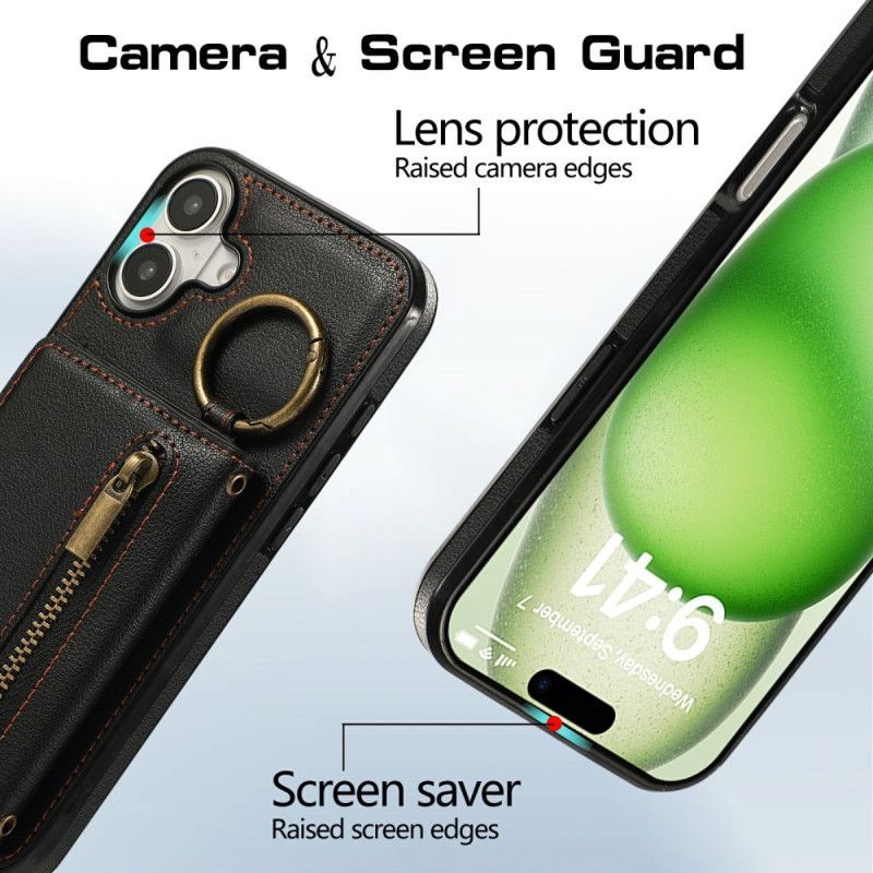 Coque iPhone 17 Portefeuille à Fermeture Éclair