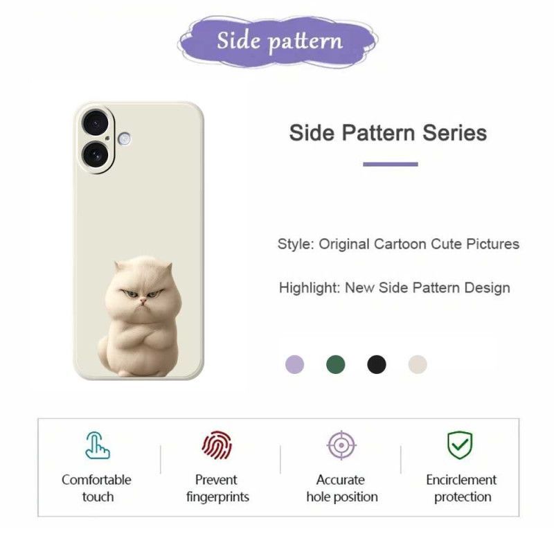 Coque iPhone 17 Silicone Liquide Chat en Colère