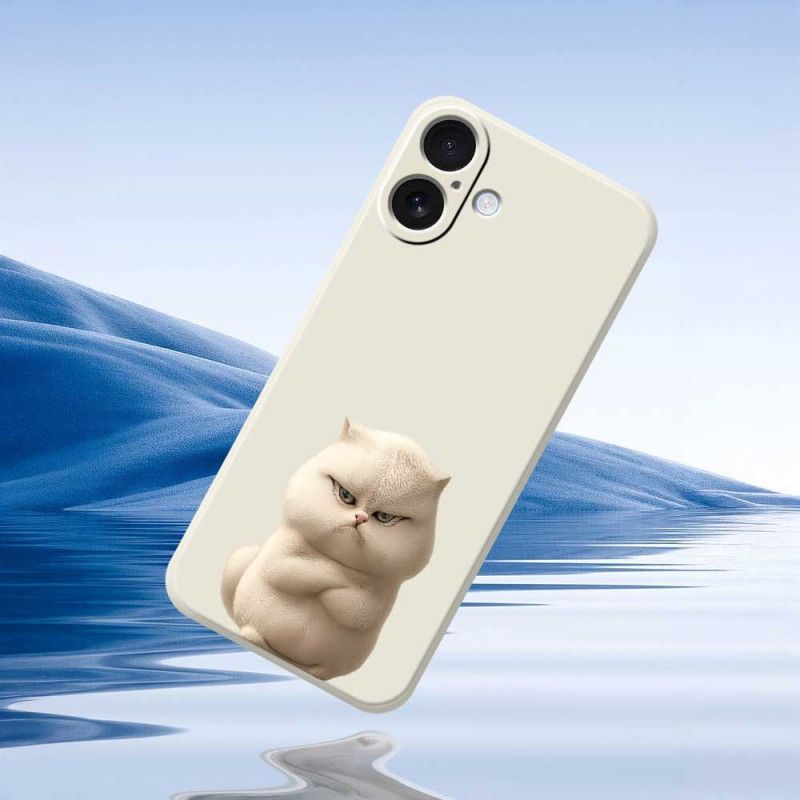 Coque iPhone 17 Silicone Liquide Chat en Colère