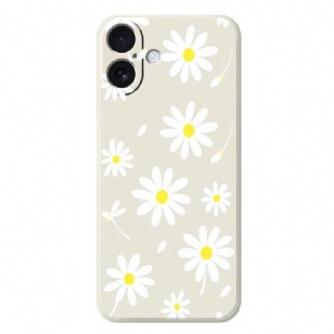 Coque iPhone 17 Silicone Liquide Marguerites