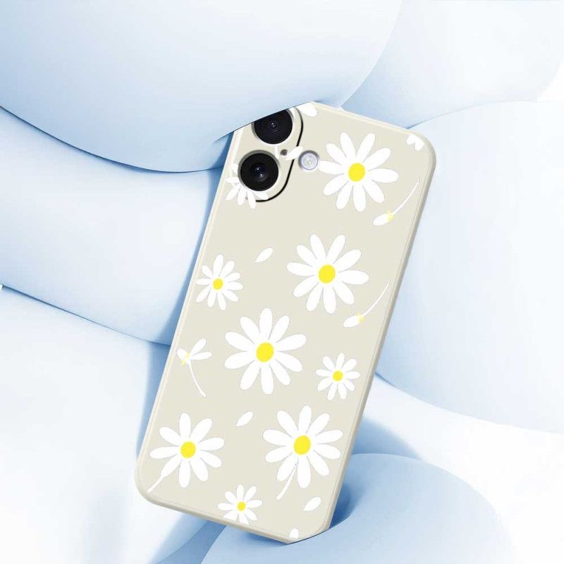 Coque iPhone 17 Silicone Liquide Marguerites