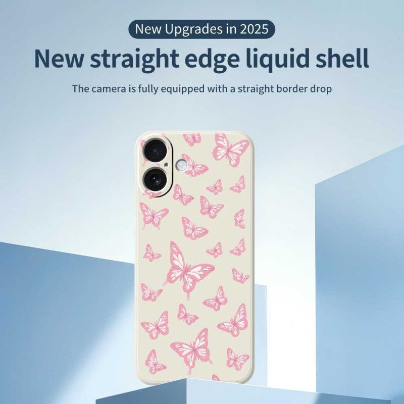 Coque iPhone 17 Silicone Liquide Papillons