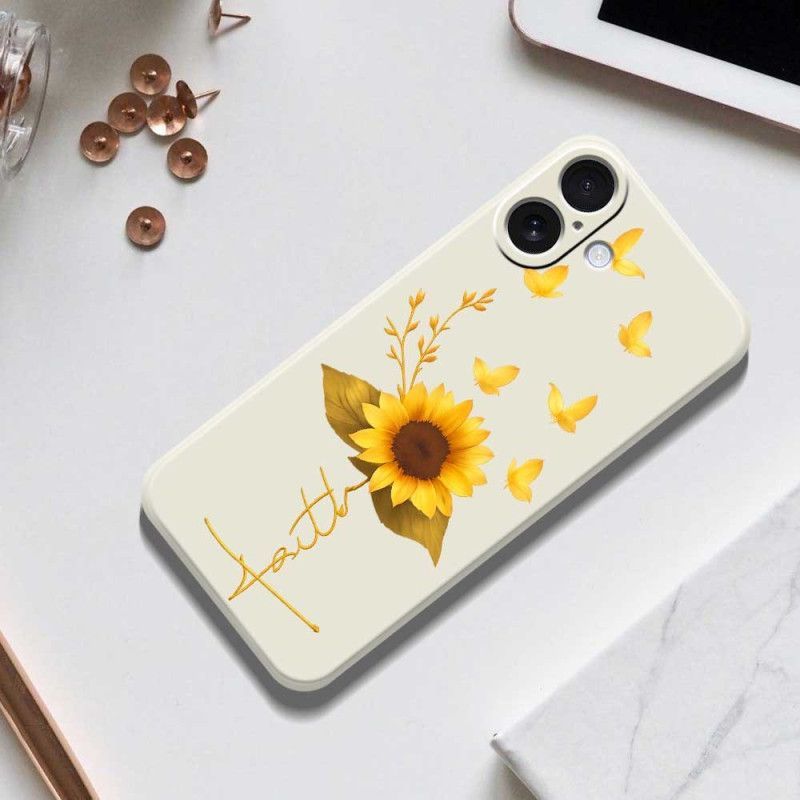 Coque iPhone 17 Silicone Liquide Tournesol