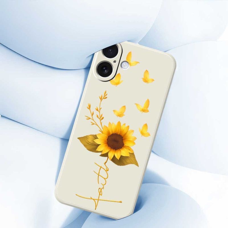 Coque iPhone 17 Silicone Liquide Tournesol