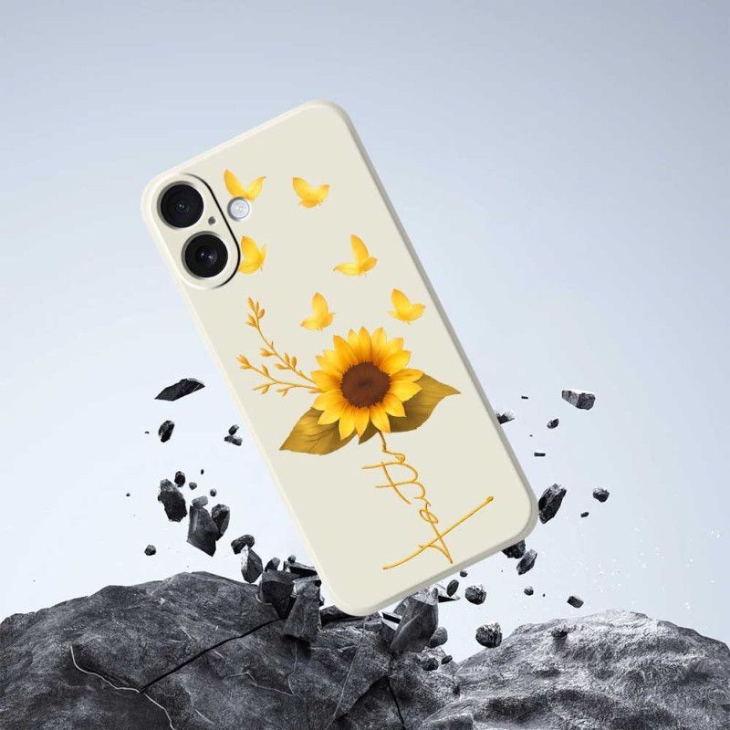 Coque iPhone 17 Silicone Liquide Tournesol