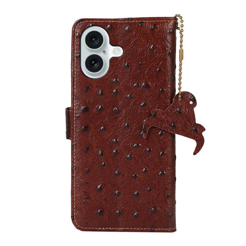 Housse iPhone 17 Blocage RFID Cruir Texture Autruche