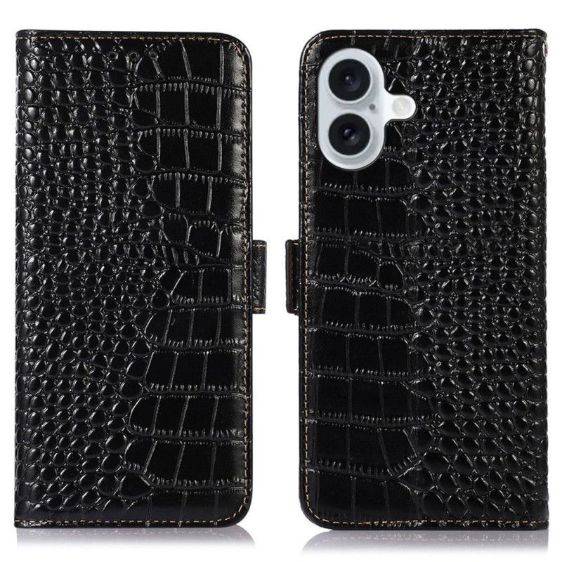 Housse iPhone 17 Cuir Texture Crocodile