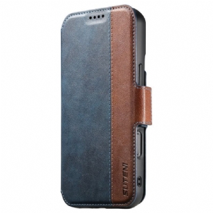 Housse iPhone 17 MagSafe Cuir Texturé Bicolore