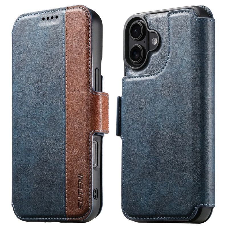 Housse iPhone 17 MagSafe Cuir Texturé Bicolore