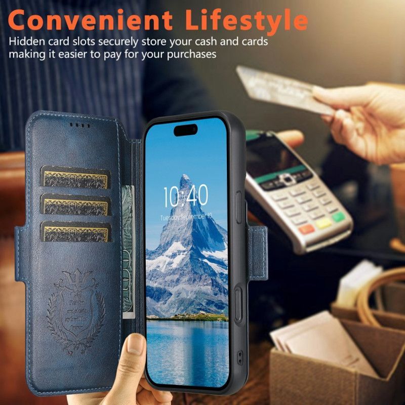 Housse iPhone 17 MagSafe Cuir Texturé Bicolore