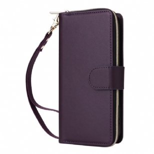 Housse iPhone 17 Portefeuille 9 Porte-Cartes et Lanière