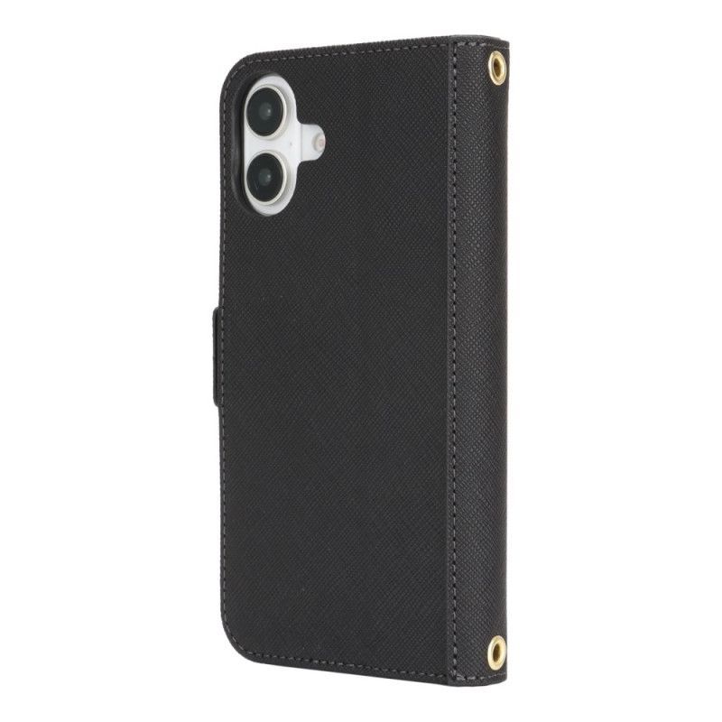 Housse iPhone 17 Portefeuille avec Bandoulière et Miroir