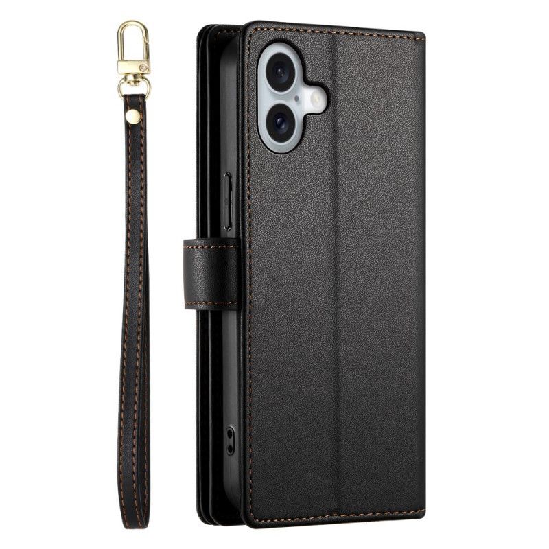 Housse iPhone 17 Portefeuille avec Pochette Zippée et Sangles