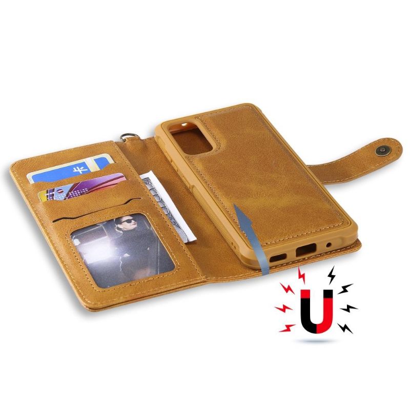Housse et coque 2 en 1 pour Samsung Galaxy S20 simili cuir rétro