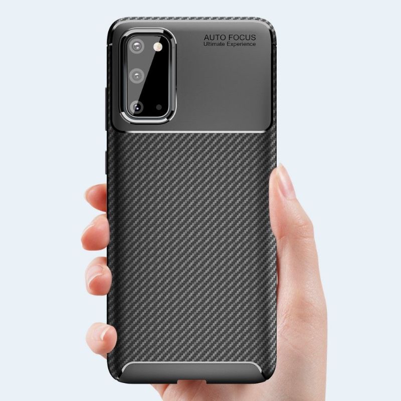 Samsung Galaxy S20 - Coque Style Fibre de Carbone en Gel