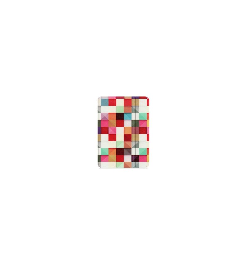 iPad Pro 12.9 2018 - Coque avec rabat intelligent carreaux colorés