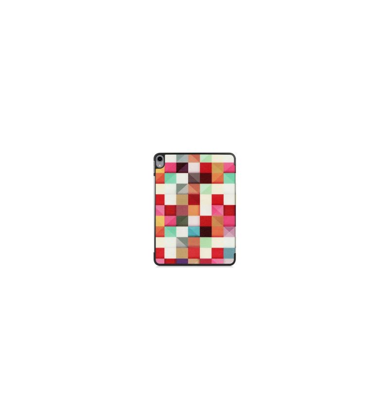 iPad Pro 12.9 2018 - Coque avec rabat intelligent carreaux colorés