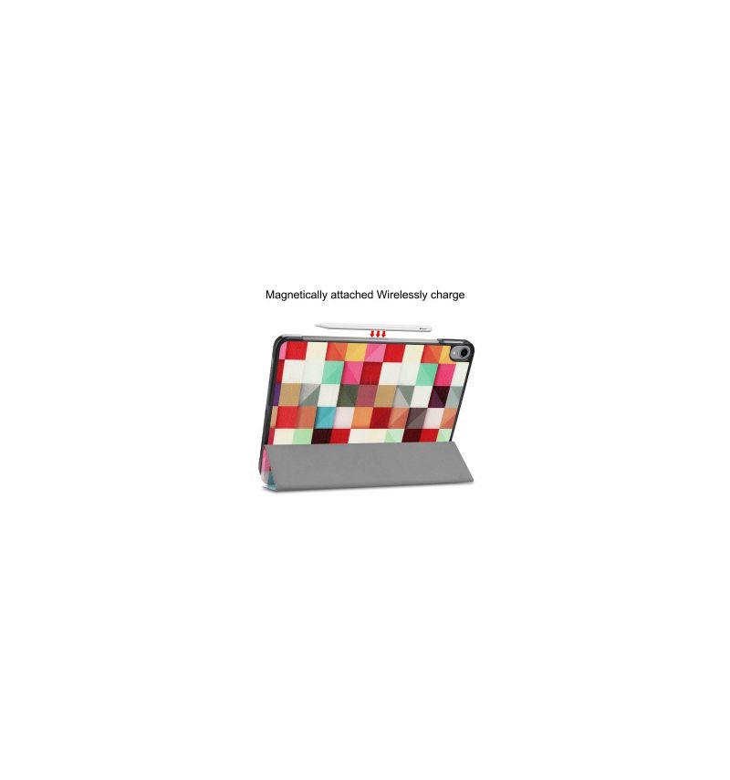 iPad Pro 12.9 2018 - Coque avec rabat intelligent carreaux colorés