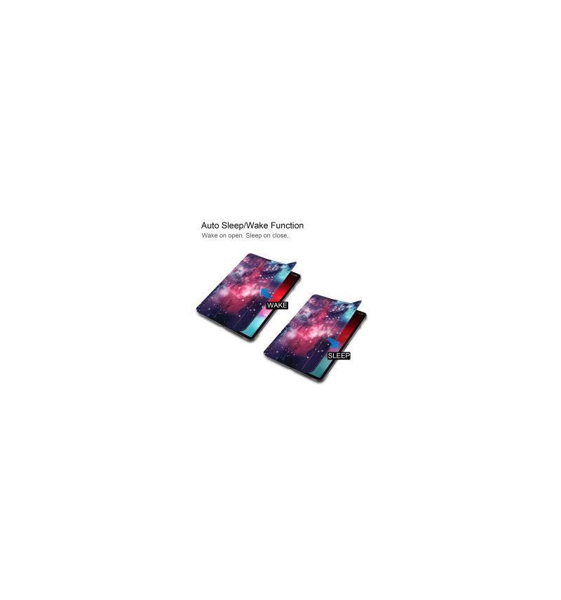 iPad Pro 12.9 2018 - Coque avec rabat intelligent motif galaxie