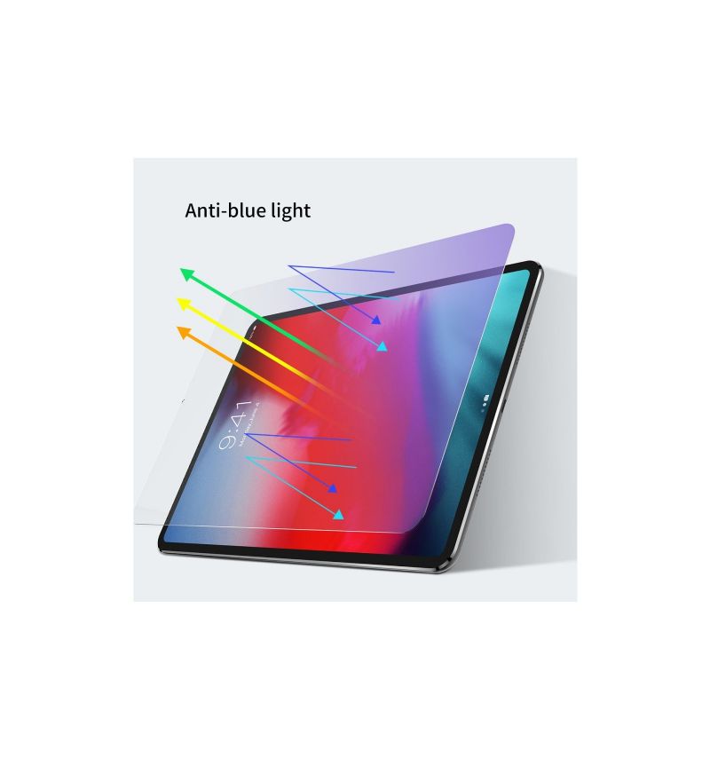 Protection d'écran en verre trempé anti-lumière bleue pour iPad Pro 12.9 2018