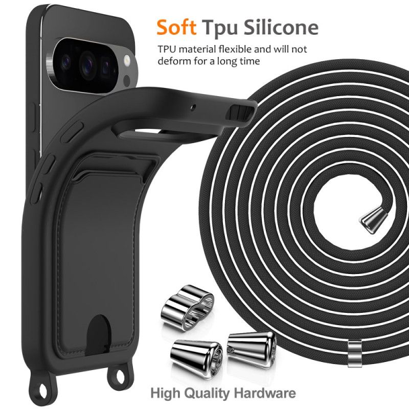Coque à Cordon Google Pixel 10 Pro XL Silicone avec Porte-Carte