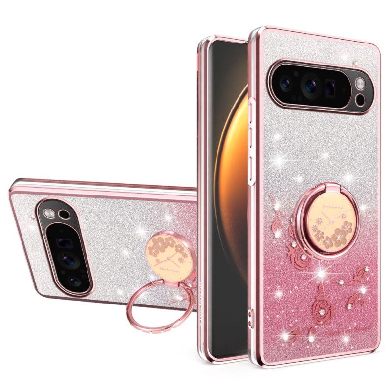 Coque Google Pixel 10 Pro XL Anneau-Support Strass KADEM