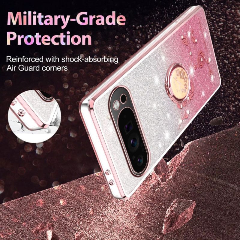 Coque Google Pixel 10 Pro XL Anneau-Support Strass KADEM