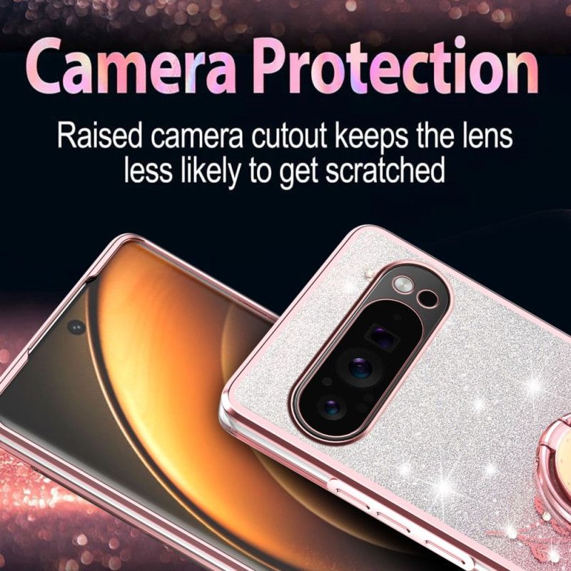 Coque Google Pixel 10 Pro XL Anneau-Support Strass KADEM