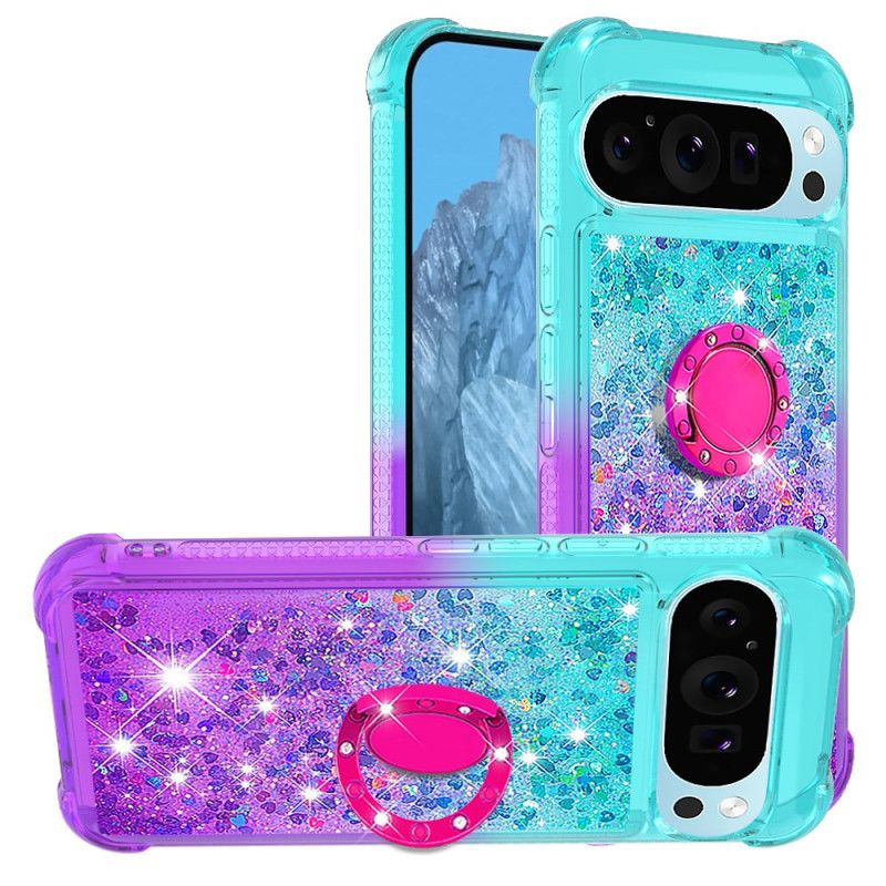 Coque Google Pixel 10 Pro XL Paillettes Gradient avec Anneau-Support