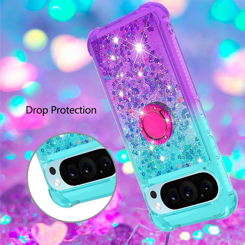 Coque Google Pixel 10 Pro XL Paillettes Gradient avec Anneau-Support